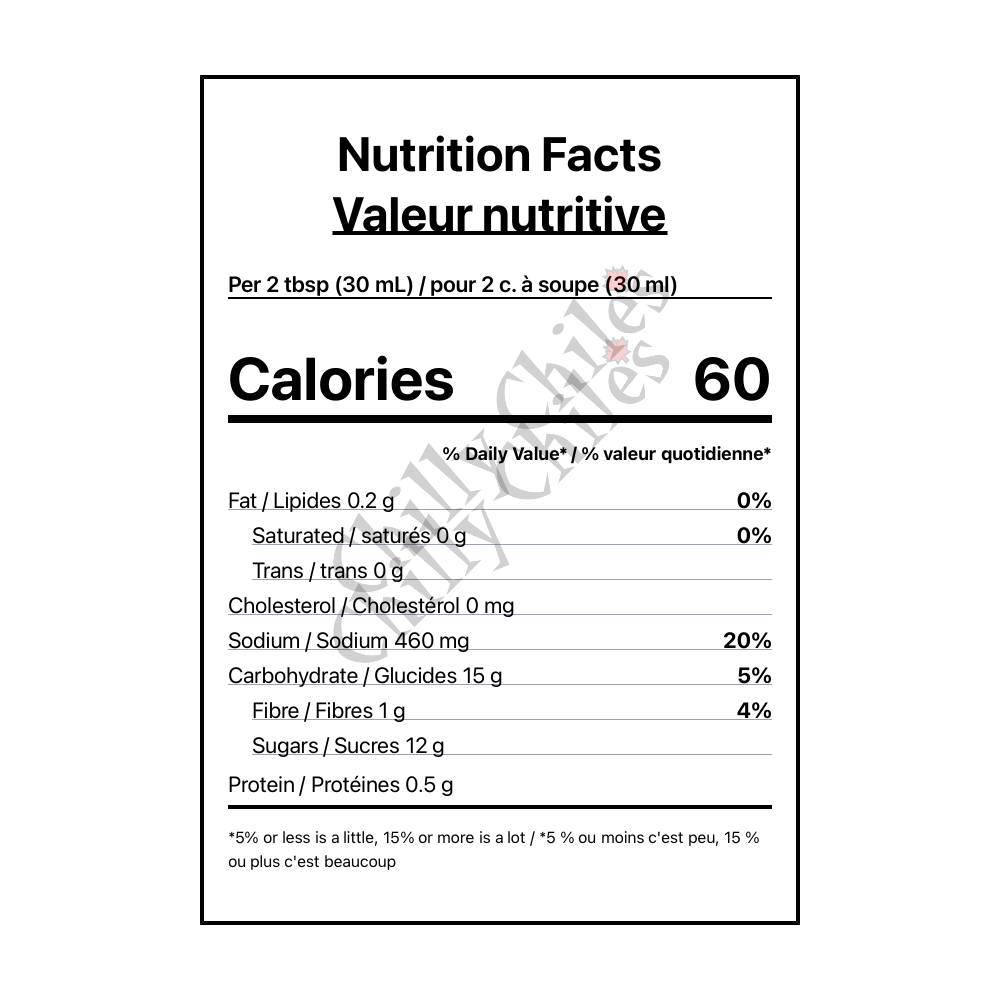 Britannia Mills Steak & BBQ Sauce - Bilingual Ingredients