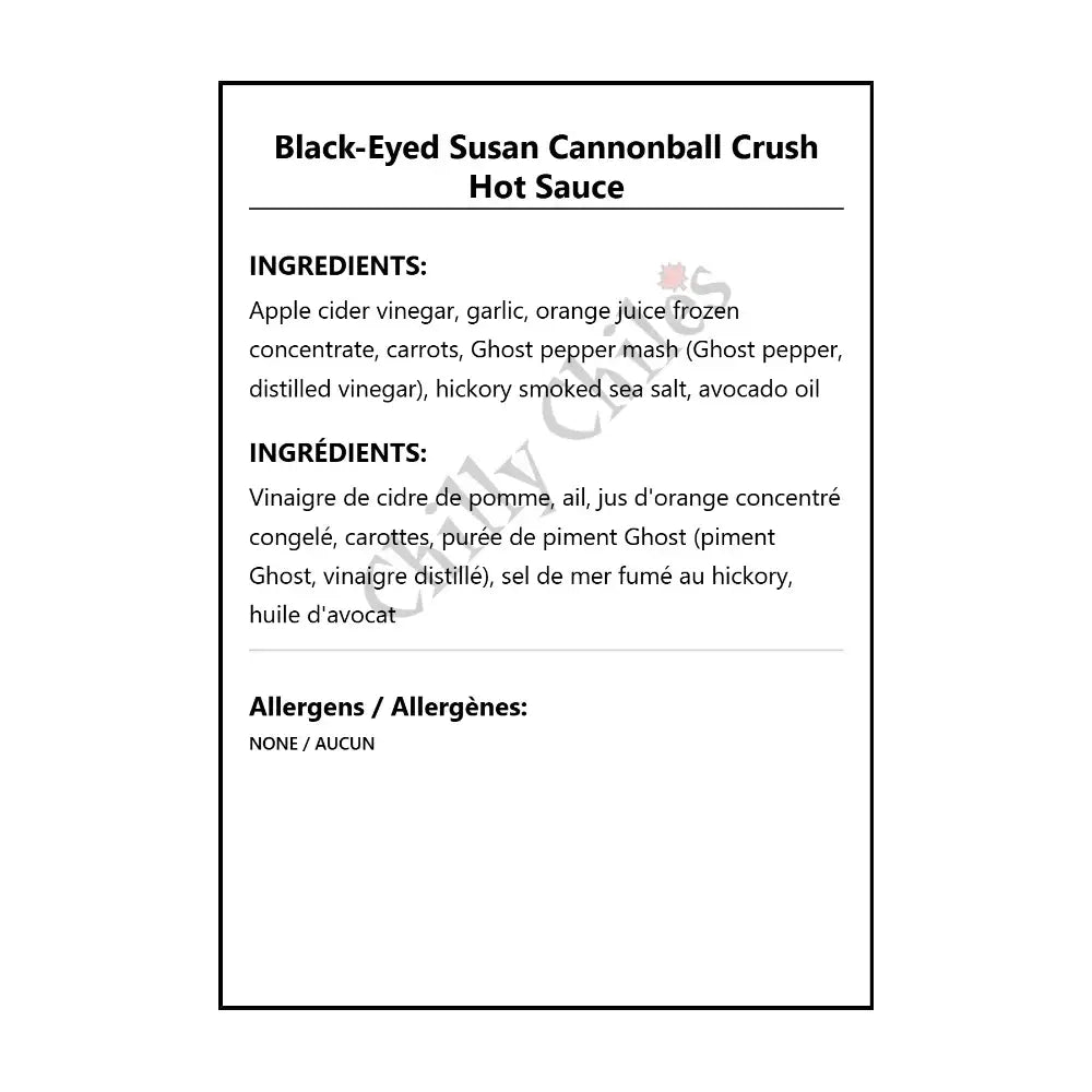 Black-Eyed Susan Cannonball Crush Hot Sauce - Hot Sauce