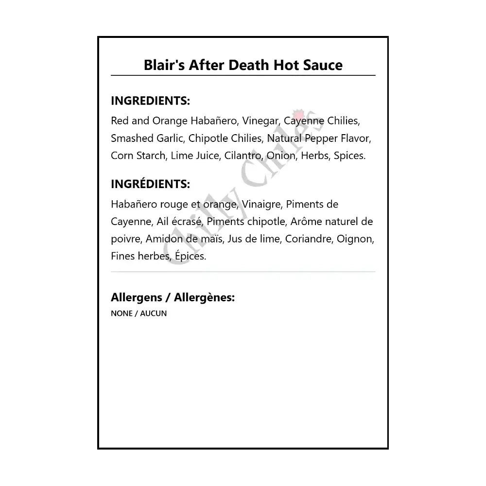 Blair’s After Death Hot Sauce - Hot Sauce