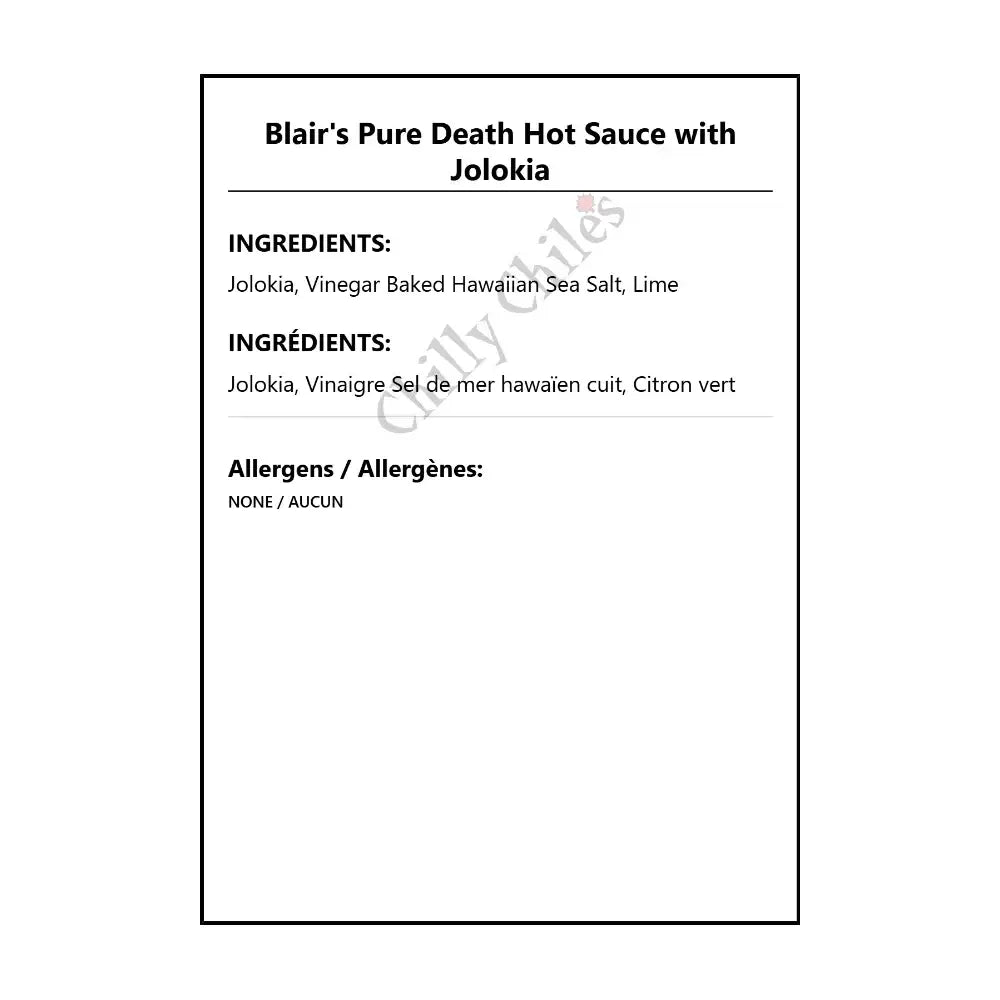 Blair’s Pure Death Hot Sauce with Jolokia - Hot Sauce