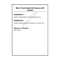 Blair’s Pure Death Hot Sauce with Jolokia - Hot Sauce