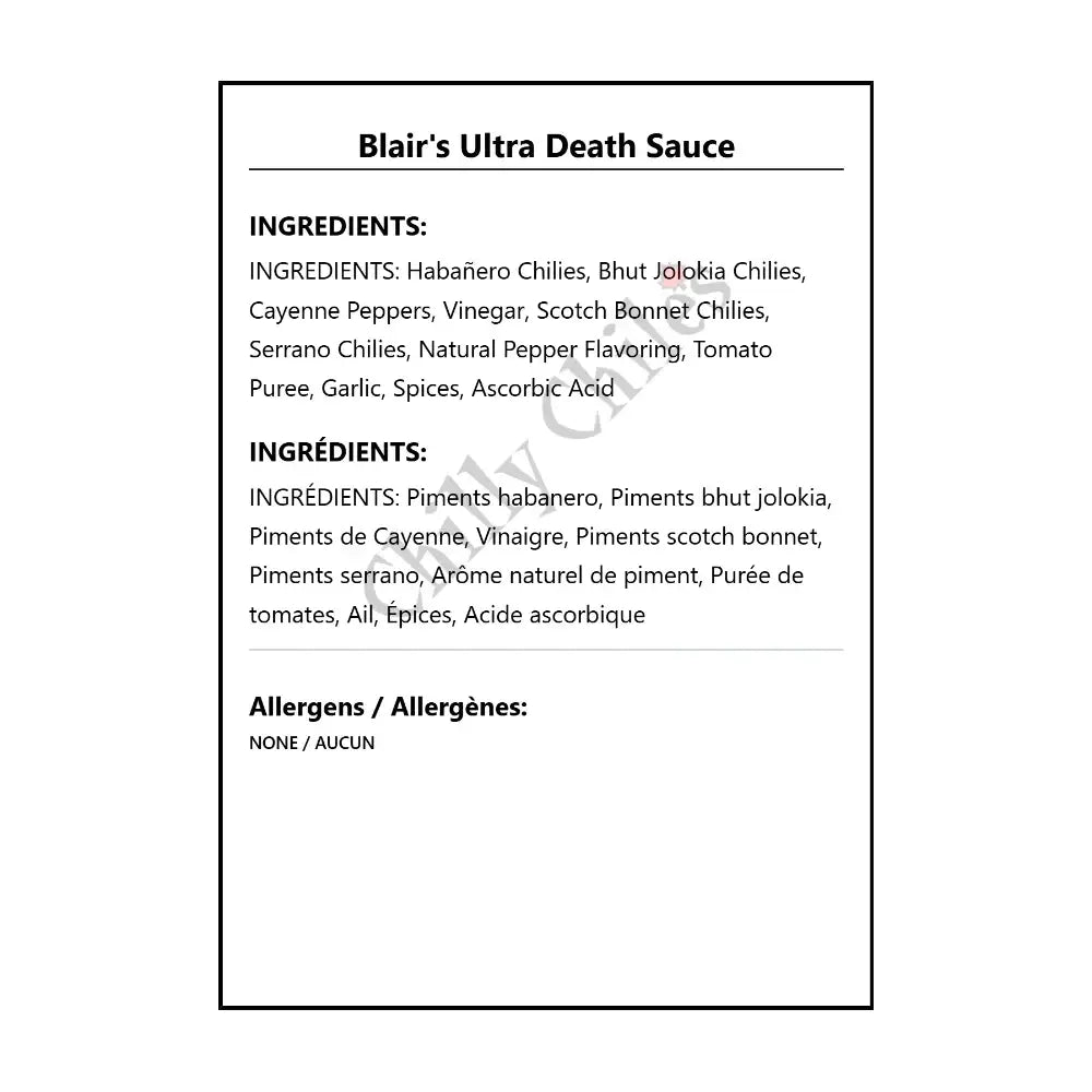 Blair’s Ultra Death Sauce - Hot Sauce