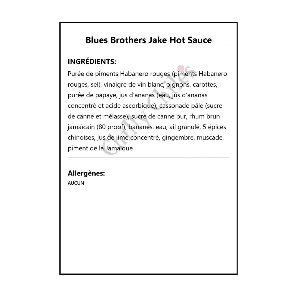 Blues Brothers Jake Hot Sauce - Hot Sauce