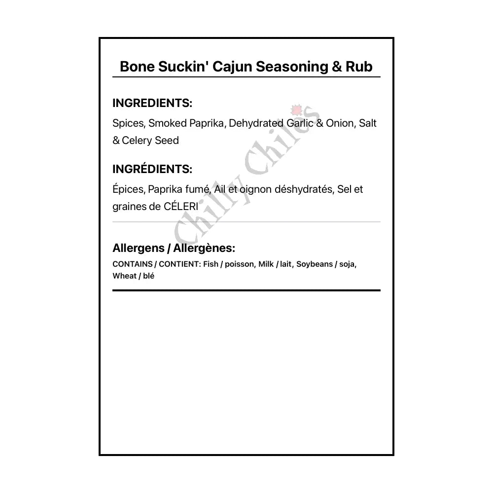 Bone Suckin’ Cajun Seasoning & Rub - Spice/Peppers