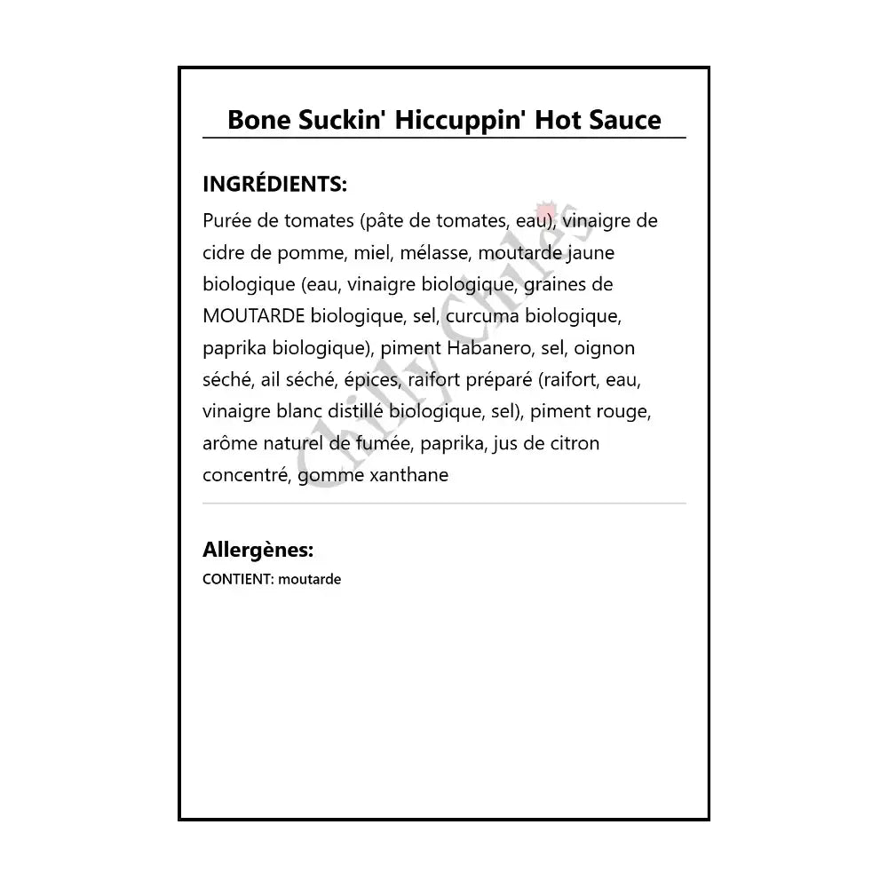 Bone Suckin’ Hiccuppin’ Hot Sauce - Hot Sauce