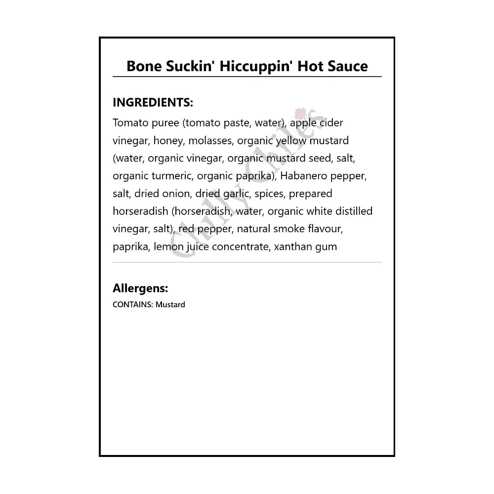 Bone Suckin’ Hiccuppin’ Hot Sauce - Hot Sauce