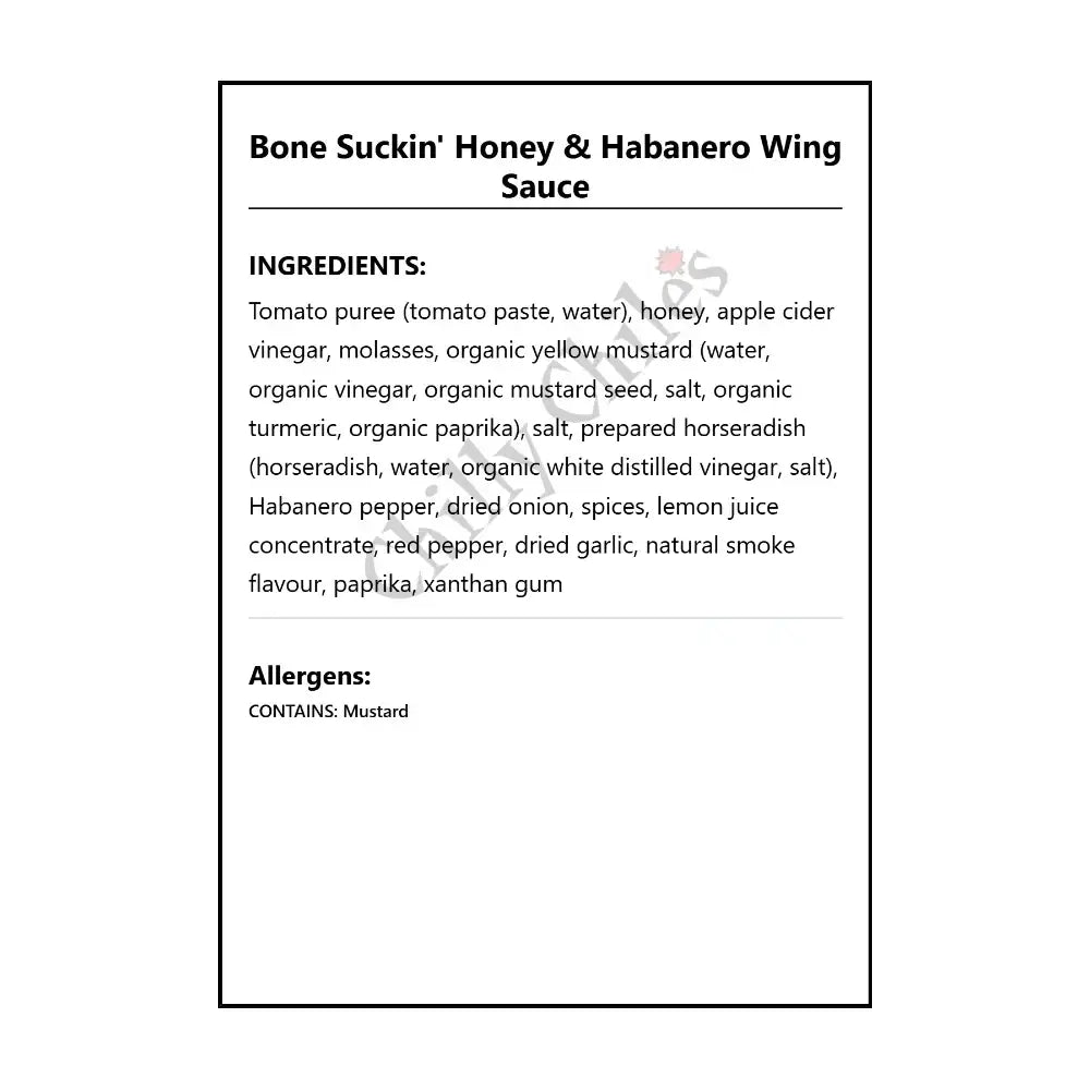 Bone Suckin’ Honey & Habanero Wing Sauce - Wing Sauce
