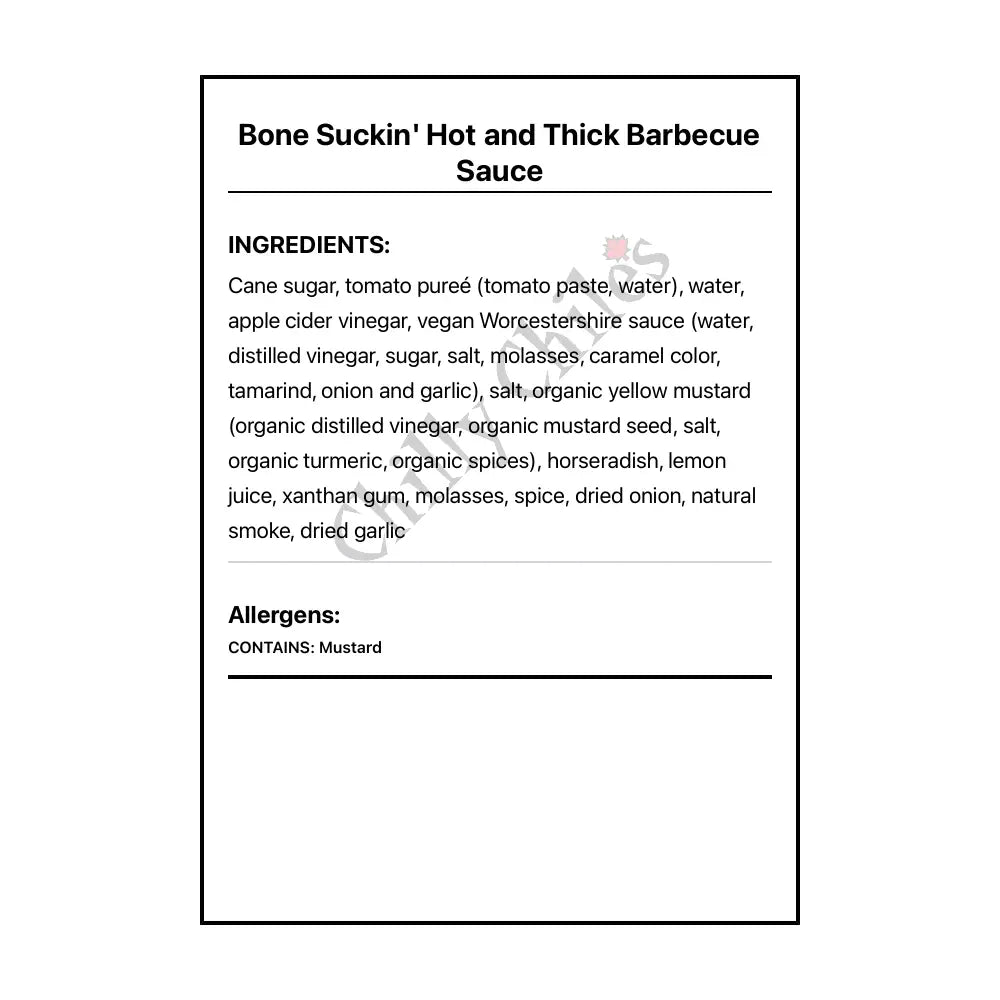 Bone Suckin’ Hot and Thick Barbecue Sauce - BBQ Sauce
