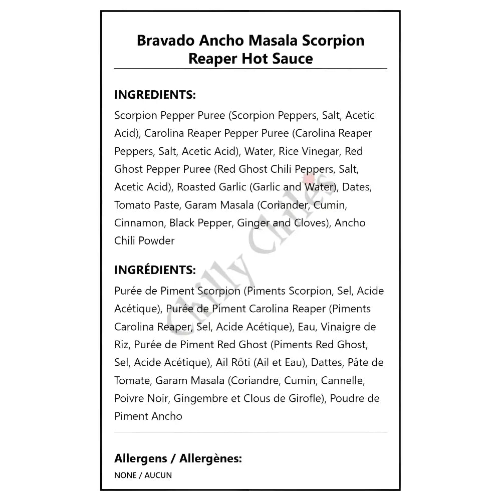Bravado Ancho Masala Scorpion Reaper Hot Sauce - Hot Sauce