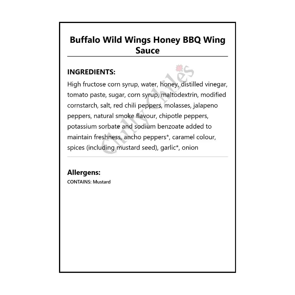 Buffalo Wild Wings Honey BBQ Wing Sauce - Wing Sauce