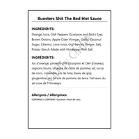 Bunsters Shit The Bed Hot Sauce - Hot Sauce