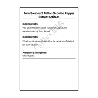 Burn Sauces 2 Million Scoville Pepper Extract Artifact - Extracts