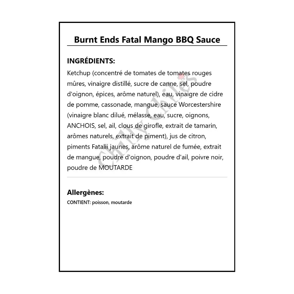 Burnt Ends Fatal Mango BBQ Sauce - BBQ Sauce