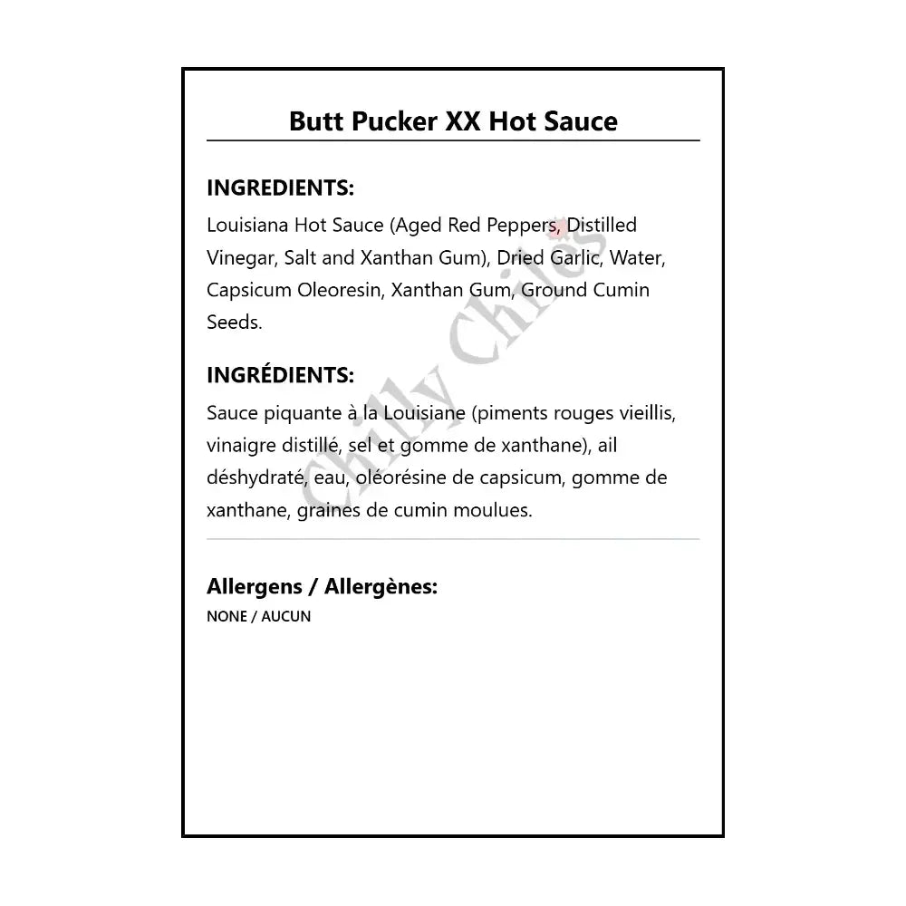 Butt Pucker XX Hot Sauce - Hot Sauce