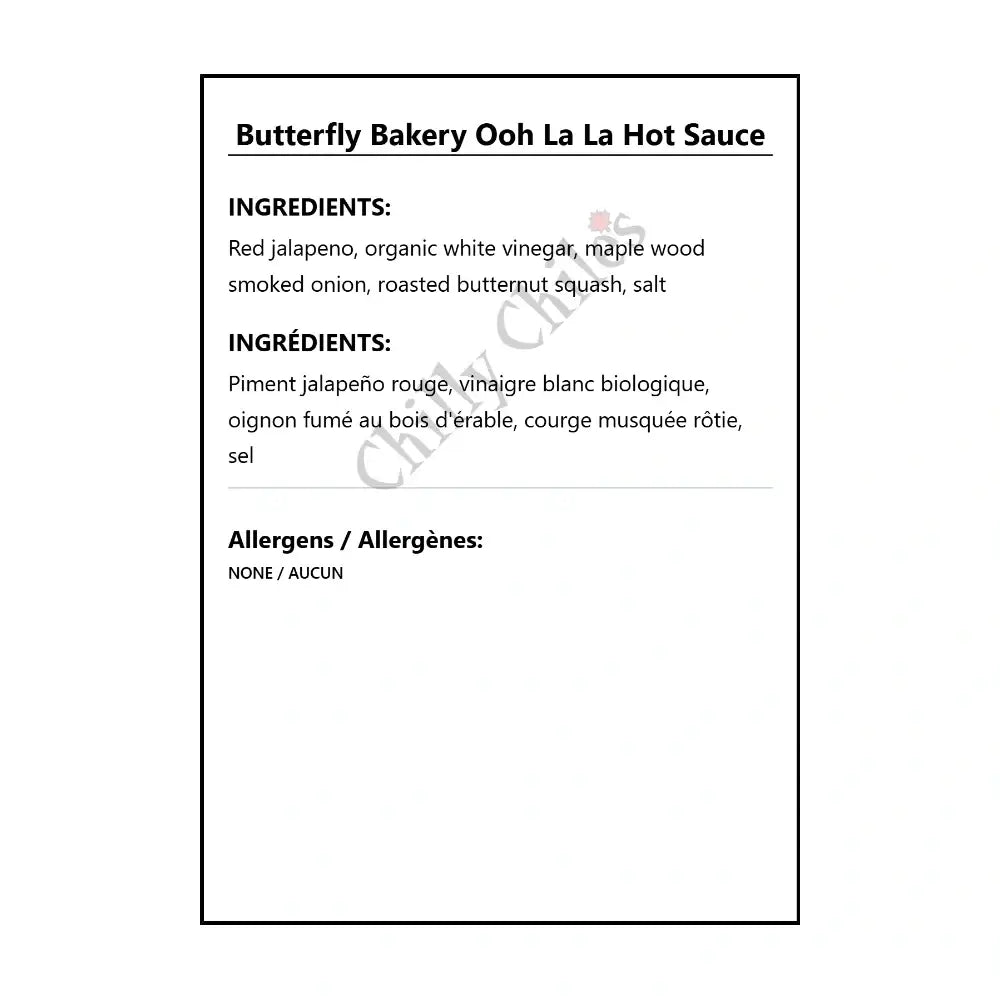 Butterfly Bakery Ooh La La Hot Sauce - Hot Sauce