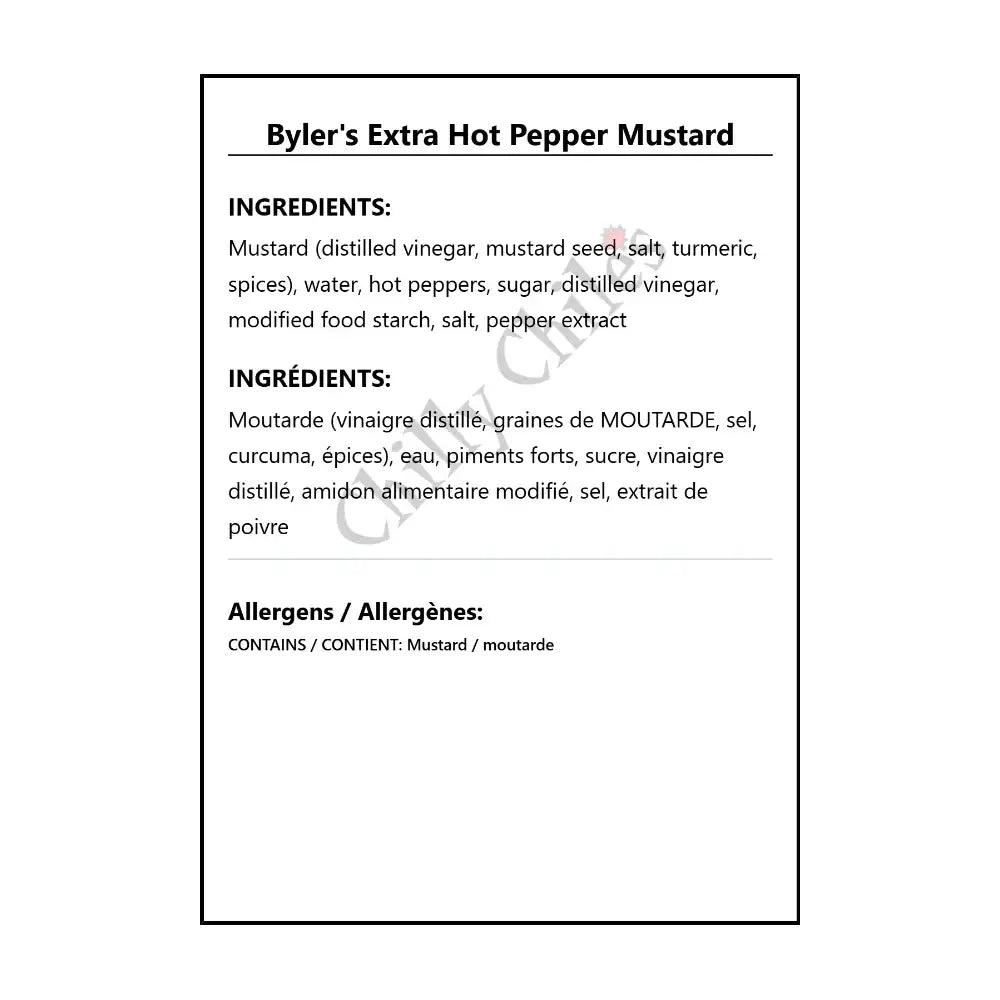 Byler’s Extra Hot Pepper Mustard - Mustard