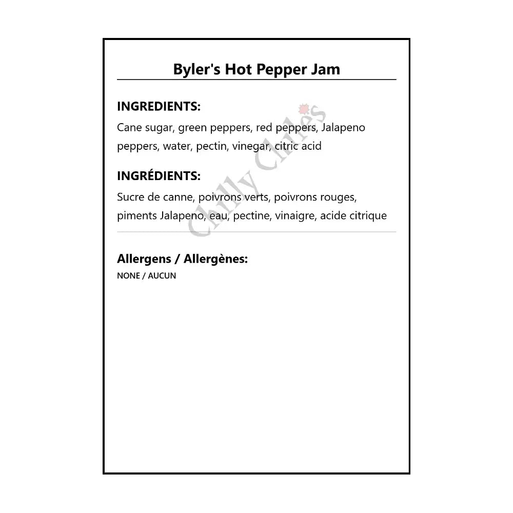 Byler’s Hot Pepper Jam - Condiments