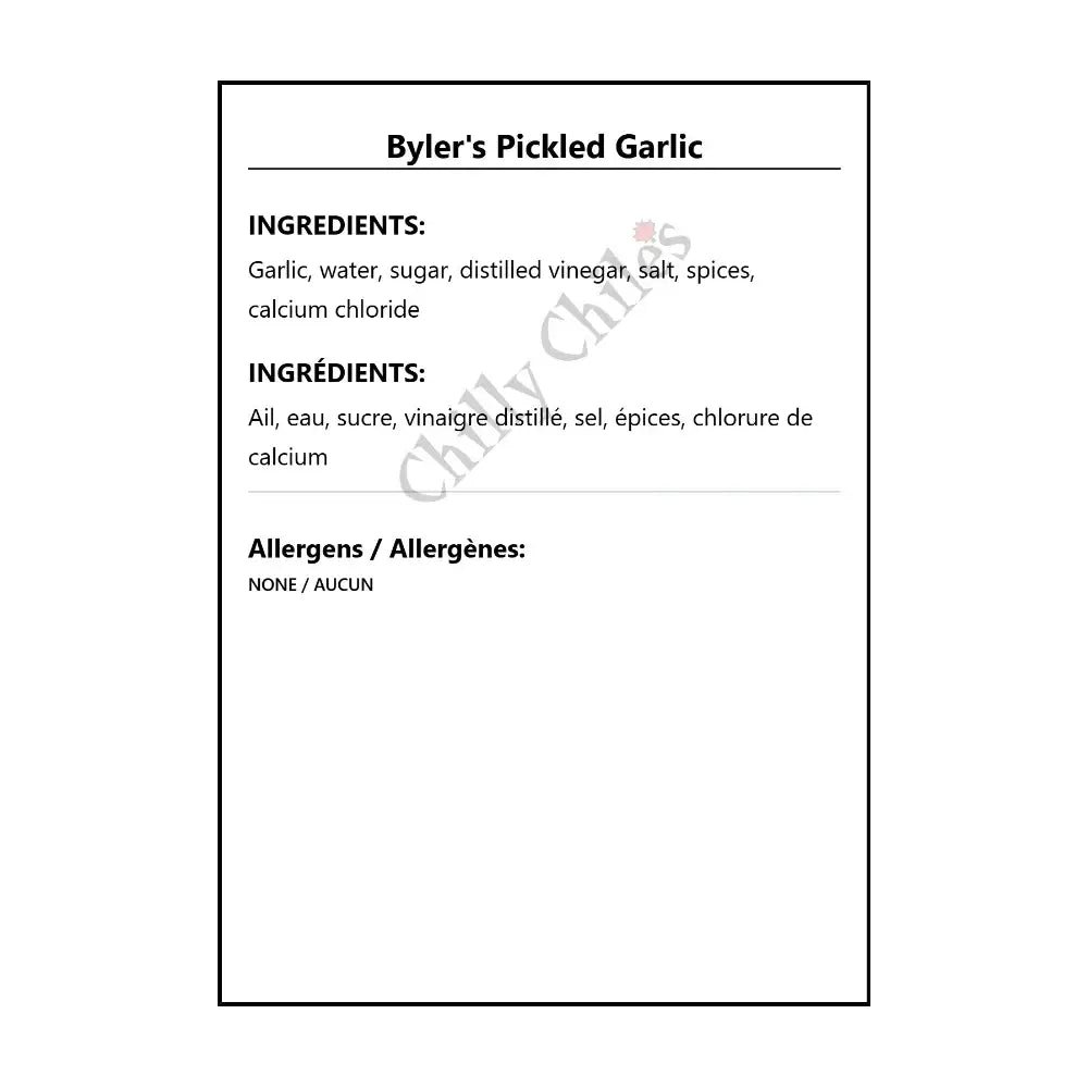 Byler’s Pickled Garlic - Pickled Items