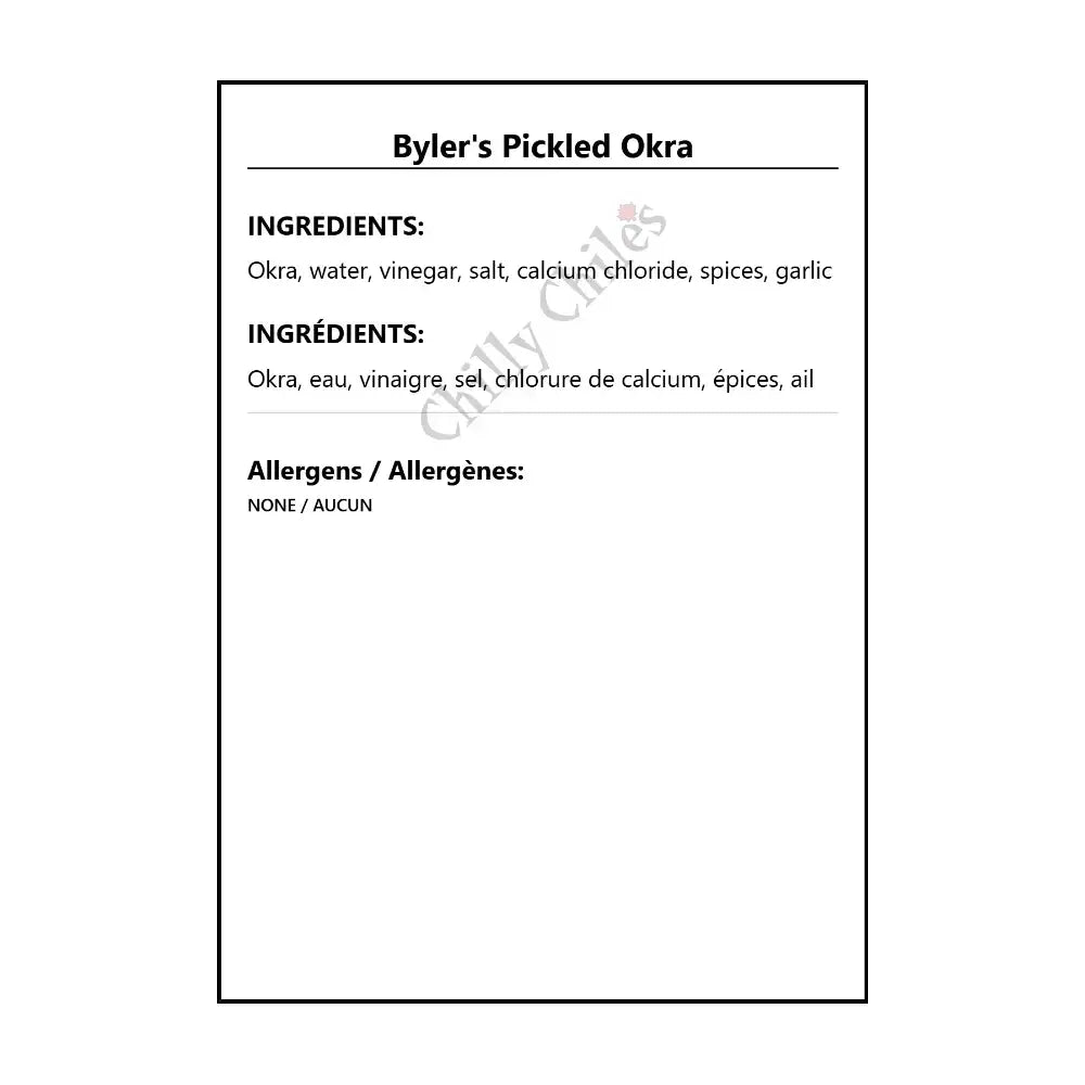 Byler’s Pickled Okra - Condiments