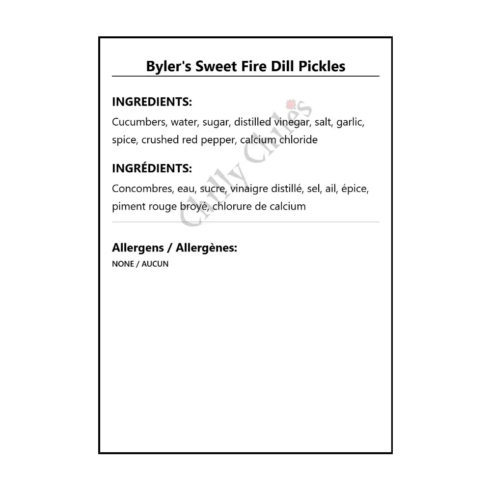Byler’s Sweet Fire Dill Pickles - Pickled Items