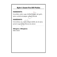 Byler’s Sweet Fire Dill Pickles - Pickled Items