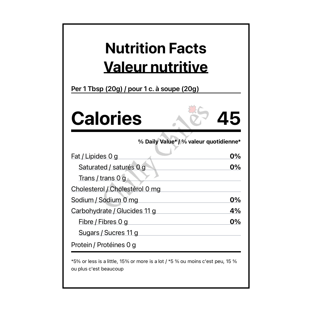 Byler's Hot Pepper Jam - Canadian Nutrition Facts