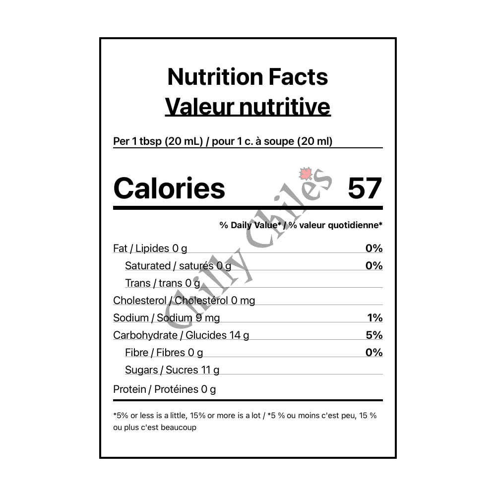 Halifax Honey Zombee Honey - Canadian Nutrition Facts