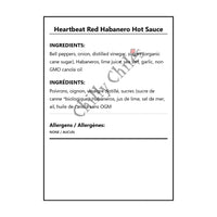 Heartbeat Red Habanero Hot Sauce - Bilingual Ingredients