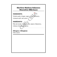 Maritime Madness Habanero Moonshine BBQ Sauce - Bilingual Ingredients