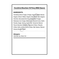 CaJohns Bourbon St Fiery BBQ Sauce - Bilingual Ingredients