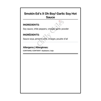 Smokin Ed's X Oh Boy! Garlic Soy Hot Sauce - Bilingual Ingredients