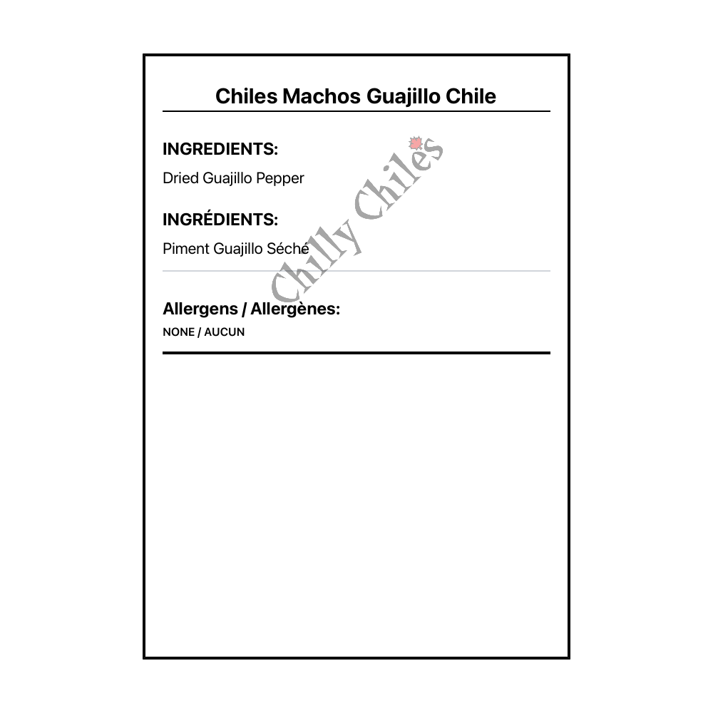 Chiles Machos Guajillo Chile - Bilingual Ingredients