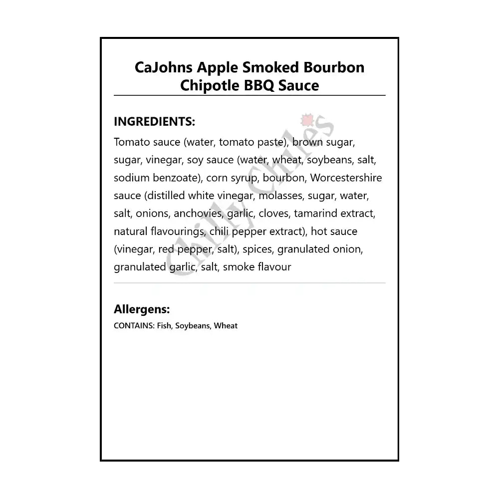 CaJohns Apple Smoked Bourbon Chipotle BBQ Sauce - BBQ Sauce