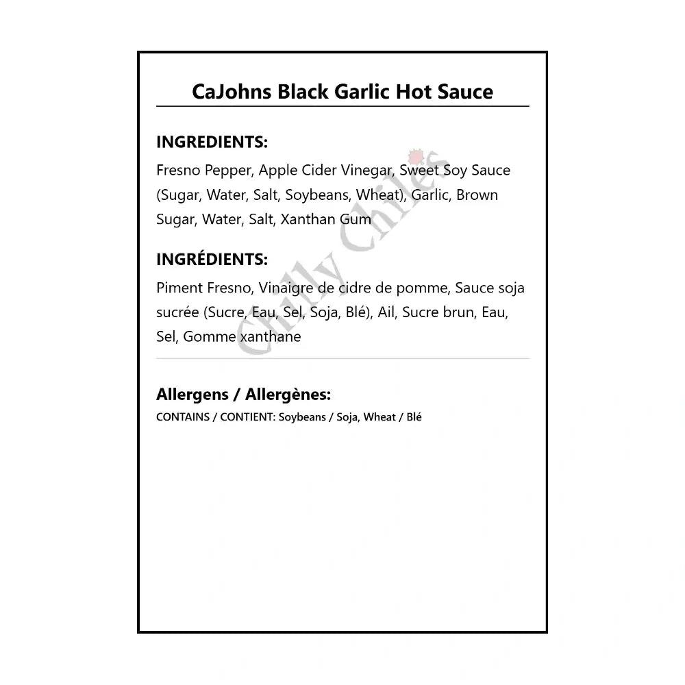 CaJohns Black Garlic Hot Sauce - Hot Sauce