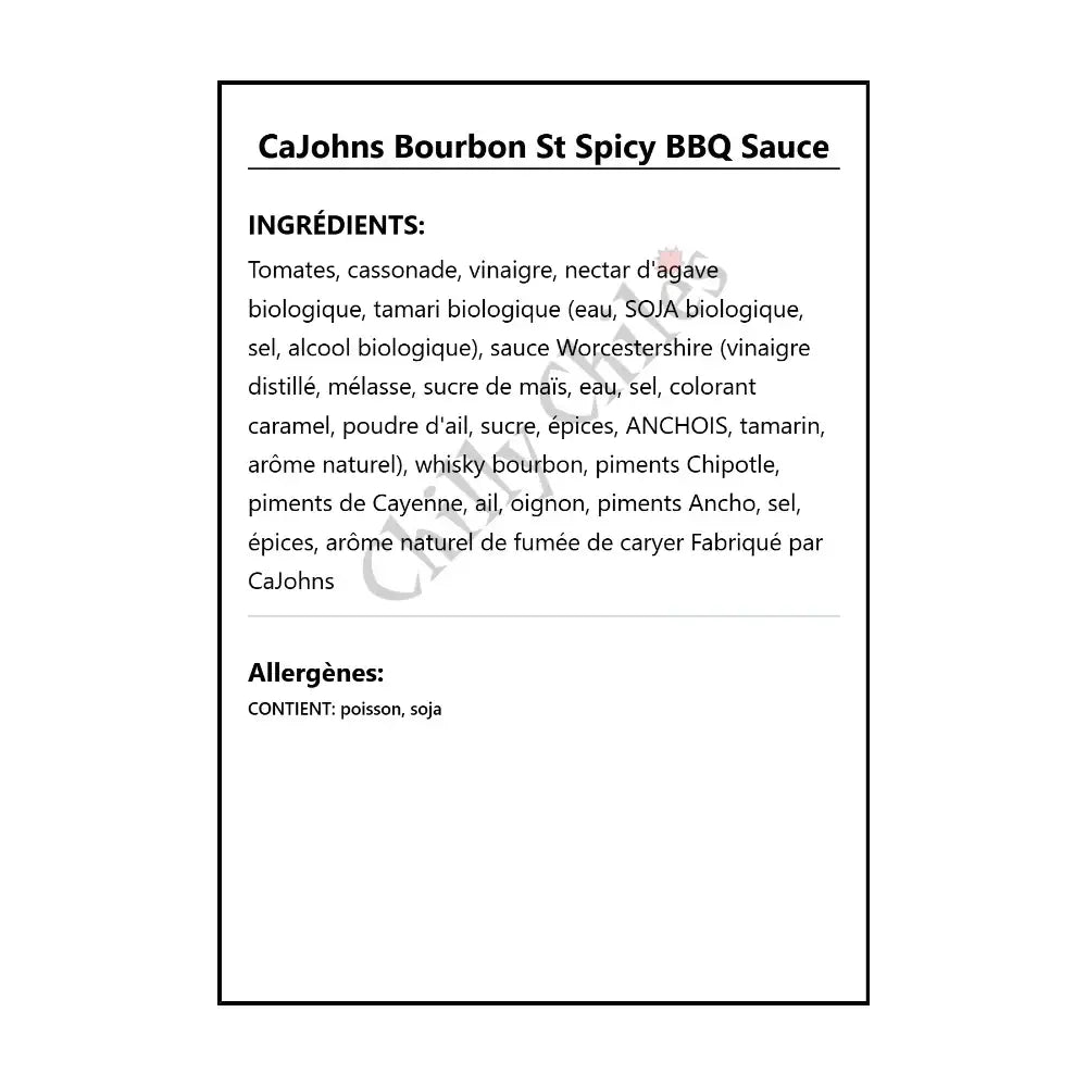 CaJohns Bourbon St Spicy BBQ Sauce - BBQ Sauce