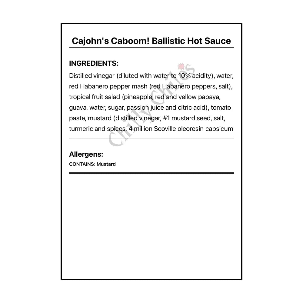 Cajohn’s Caboom! Ballistic Hot Sauce - Hot Sauce