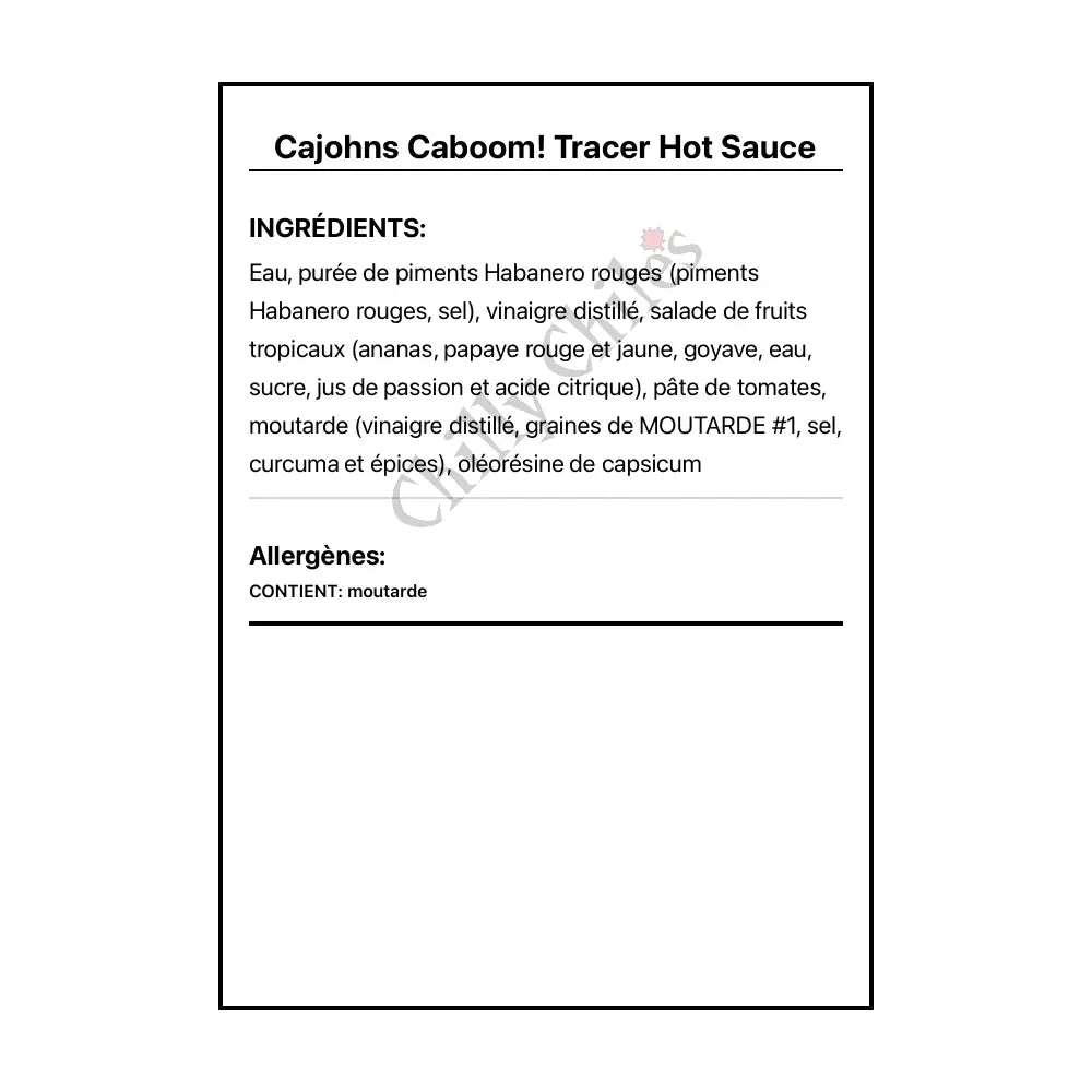Cajohns Caboom! Tracer Hot Sauce - Hot Sauce