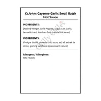 CaJohns Cayenne Garlic Small Batch Hot Sauce - Hot Sauce