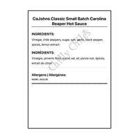 CaJohns Classic Small Batch Carolina Reaper Hot Sauce - Hot Sauce