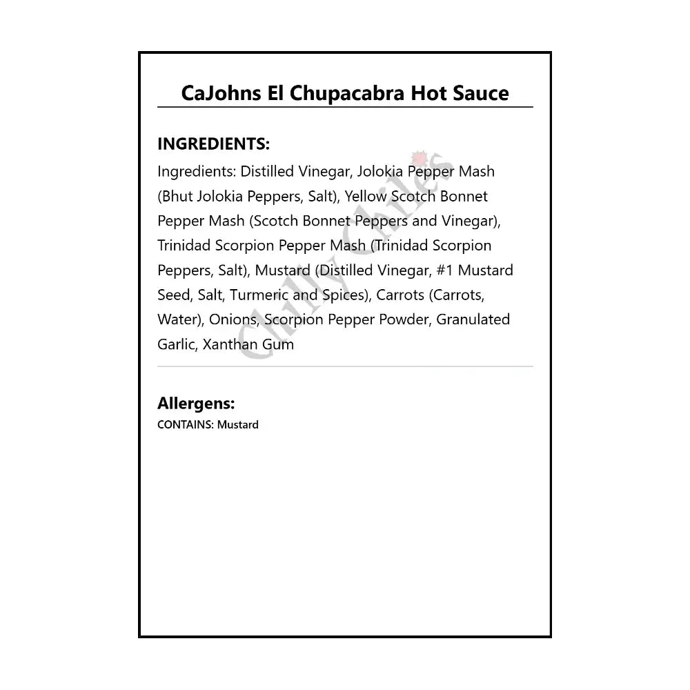 CaJohns El Chupacabra Hot Sauce - Hot Sauce