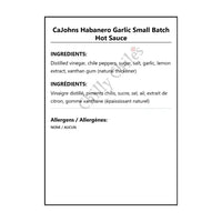 CaJohns Habanero Garlic Small Batch Hot Sauce - Hot Sauce