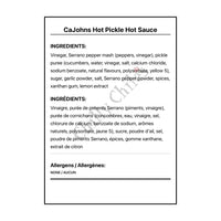 CaJohns Hot Pickle Hot Sauce - Hot Sauce