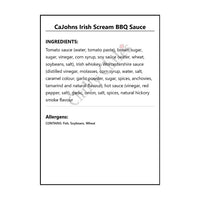 CaJohns Irish Scream BBQ Sauce - BBQ Sauce