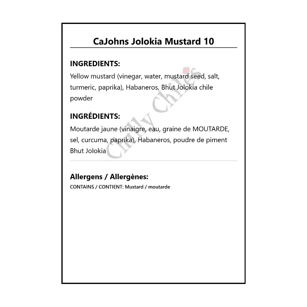 CaJohns Jolokia Mustard 10 - Condiments