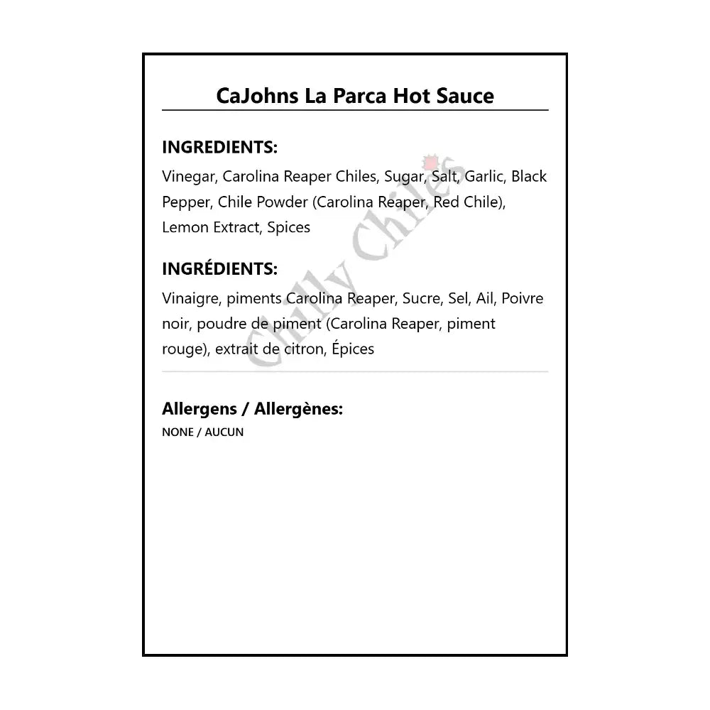 CaJohns La Parca Hot Sauce - Hot Sauce