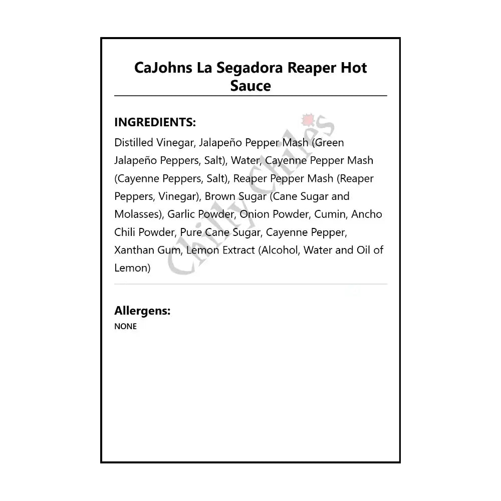 CaJohns La Segadora Reaper Hot Sauce - Hot Sauce