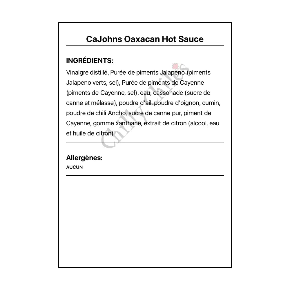 CaJohns Oaxacan Hot Sauce - Hot Sauce