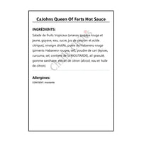 CaJohns Queen Of Farts Hot Sauce - Hot Sauce