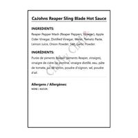 CaJohns Reaper Sling Blade Hot Sauce - Hot Sauce
