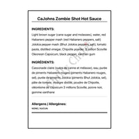 CaJohns Zombie Shot Hot Sauce - Hot Sauce
